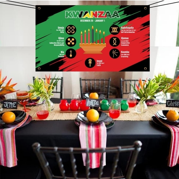 Happy Kwanzaa Banner Backdrop Party Decoration Supplies - African Heritage Holid - Picture 4 of 5